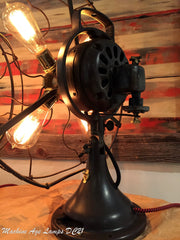 Pair of Steampunk Industrial Antique GE fan lamps DC21 - SOLD