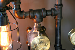 Machine Age Steampunk Steam Gauge Lamp  #44 -SOLD