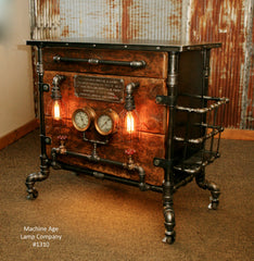 Steampunk Industrial Bar / Hostess Stand / Table / Pub /  Buffet / #1310