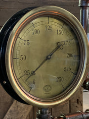 Steampunk Industrial / Machine Age Lamp / Antique Steam Gauge  / Lamp #3102