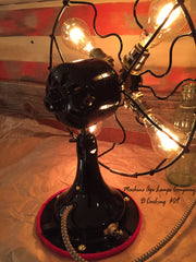Steampunk Industrial Art Deco Antique Fan Lamp #DC9 - SOLD