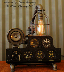 Steampunk Industrial Antique WWII P-38 Aviation Instrument Control panel Lamp (Ready to Ship) SOLD