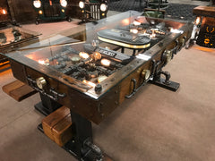 Steam punk Industrial Barnwood Steam Gauge Table / DESK / ford Shelby / Automotive  /   #2001