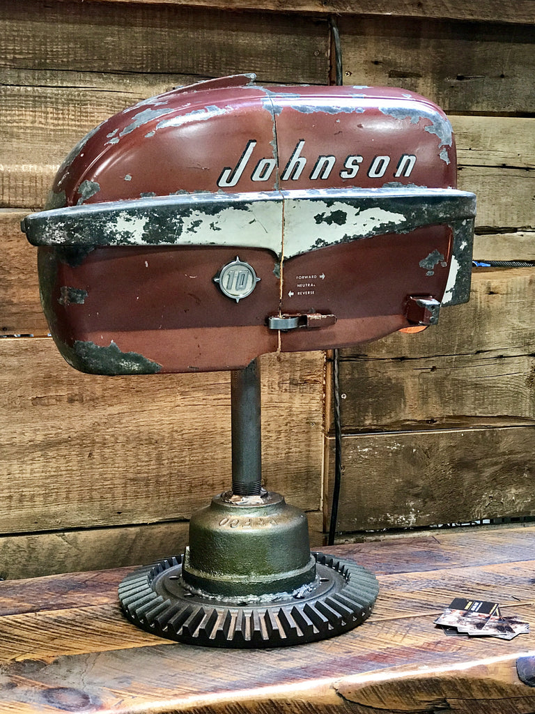 Steampunk industrial boat motor lamp Johnson #1480 -