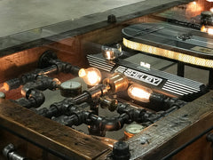 Steam punk Industrial Barnwood Steam Gauge Table / DESK / ford Shelby / Automotive  /   #2001