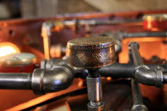 Steampunk Industrial / Antique Farm Tractor "Hub"  farm wheel coffee table #2050 sold