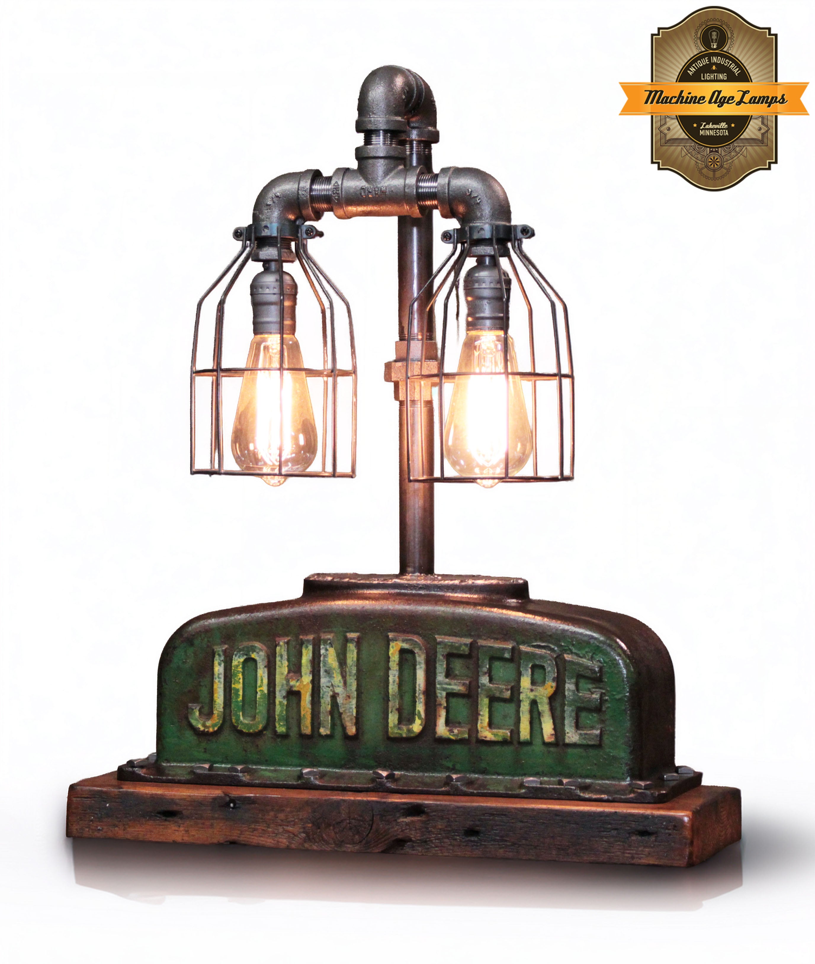 Steampunk Industrial / Antique John Deere Radiator / BR / Lamp / Farm / #4710