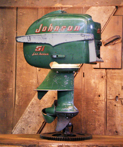 Steampunk Industrial / Antique Johnson Boat Motor / Nautical / Marine / Cabin / Lamp #4241