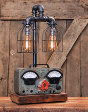 Steampunk Industrial / Sun Automotive Meter / Charger / Automotive / Chicago / Lamp