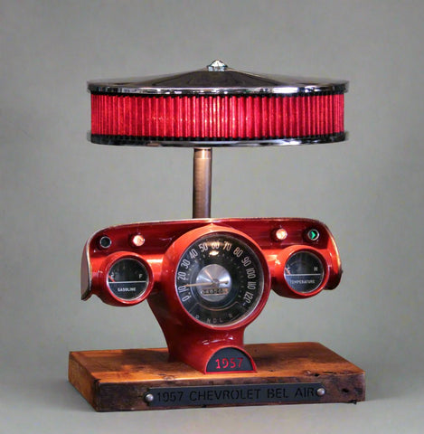 Steampunk Industrial / Antique 1957 Chevy Bel Air Dash / Hot rod / Automotive / Lamp #4538)