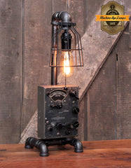 Steampunk Industrial / Aviation / Airplane Instrument Panel / Bendix Radio Compas / Lamp #4724