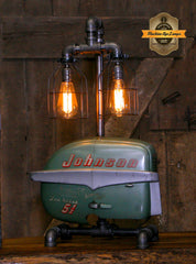 Steampunk Industrial / Boat Motor / Johnson / Nautical / Marine / Cabin /  Lamp #4233