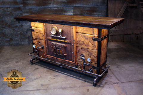 Steampunk Industrial / Bar / Barnwood  / Beer Garden Pub / Bar / Table / #4425