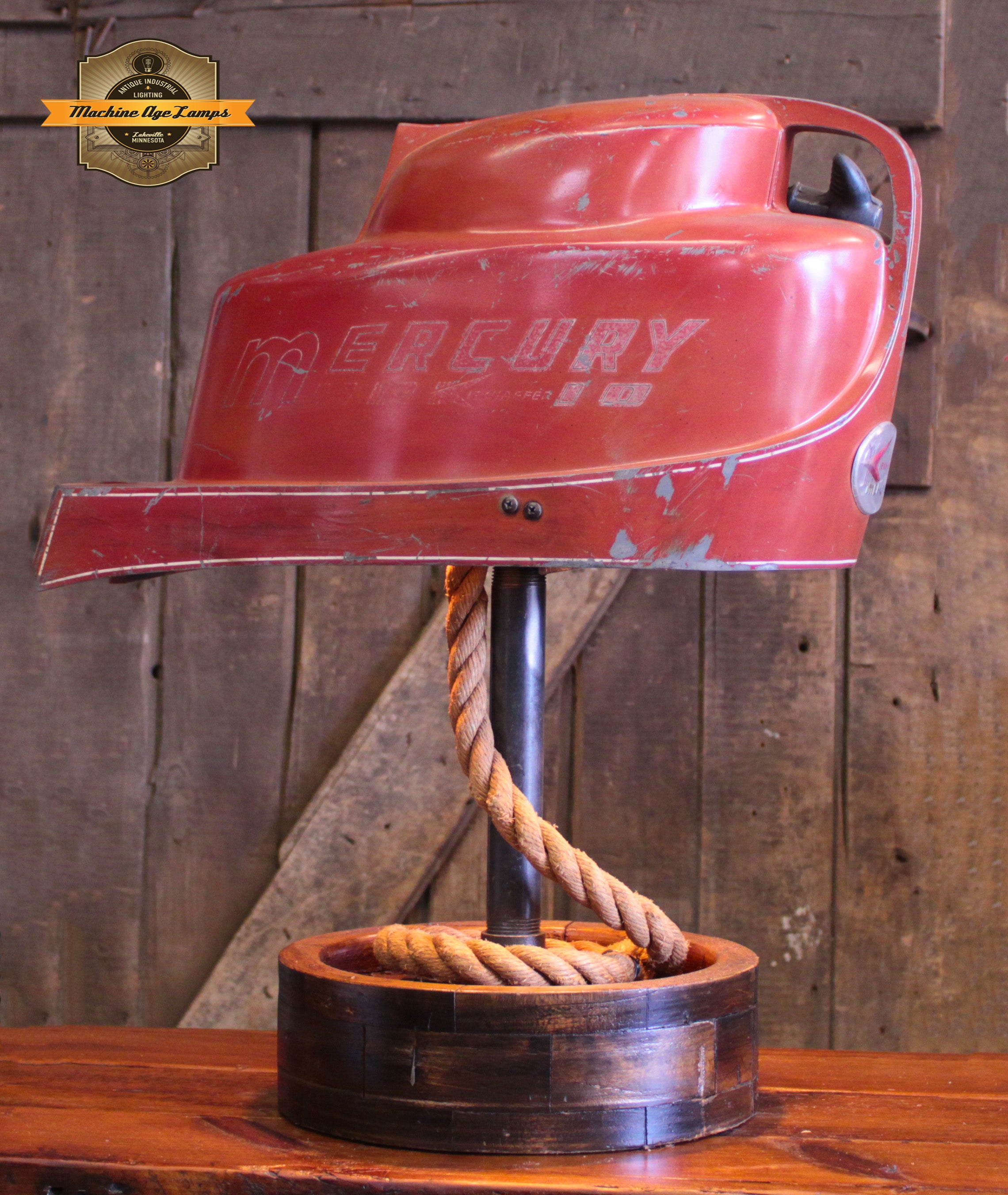 Steampunk Industrial / Boat Motor / Mecury / Nautical / Marine / Cabin /  Lamp #4166