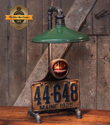 Steampunk Industrial Lamp / Antique Taillight / Automotive / Stop lens / Maine  / 1920's / #4535