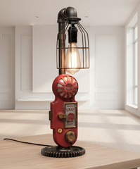 Steampunk Industrial / Antique Fire Door Lock / Fireman / Gear / Lamp #4702