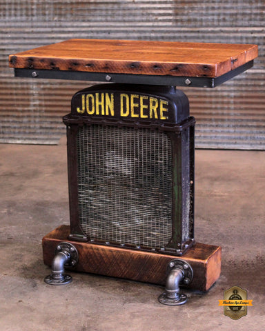 Antique Steampunk Industrial Table Stand, Reclaimed Wood , John Deere #4467