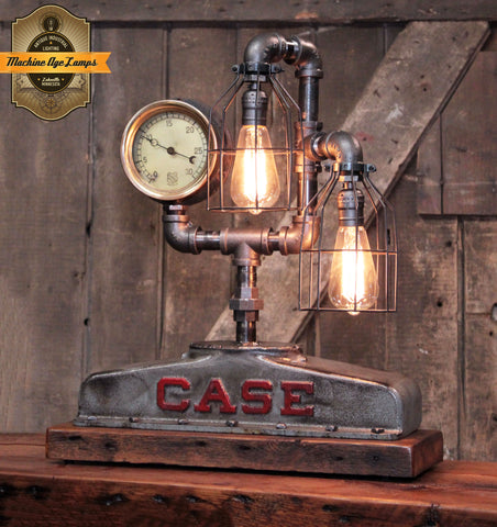Steampunk Industrial / Antique Case Tractor  Radiator / Table Lamp / Farm / #4711