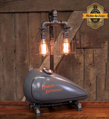 Steampunk Industrial, Original Motorcycle HD Gas Tank Lamp  #3112