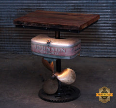 Steampunk Industrial / Antique Johnson Boat Motor / Nautical / Marine / Cabin / Table / #4393