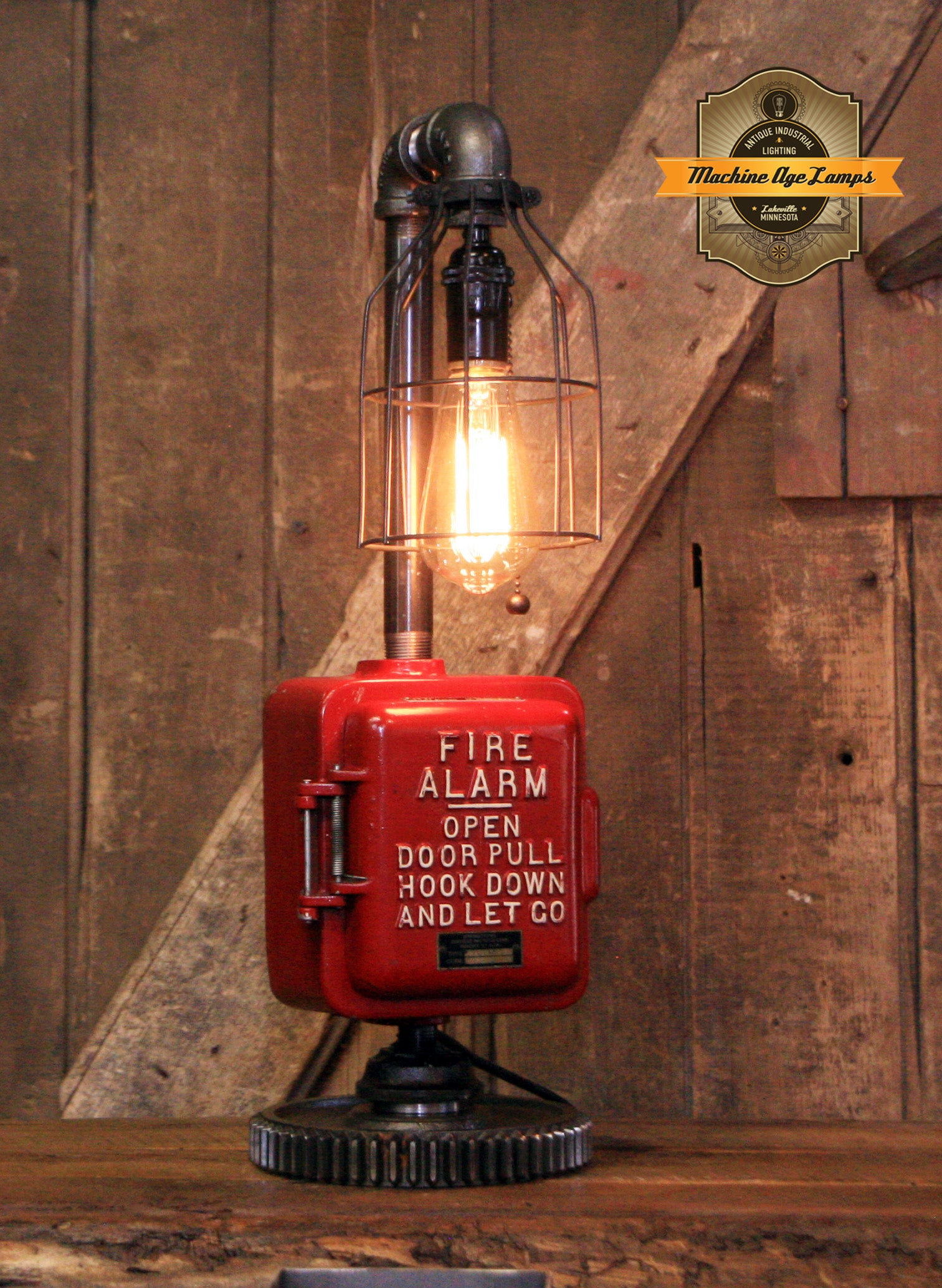 Steampunk Industrial Machine Age Lamp / Fireman / Police / Antique Call box / Alarm / Lamp #4251