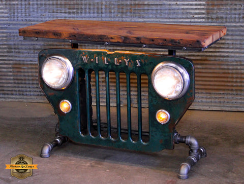 Steampunk Industrial / JEEP Willys / CJ3B / Barn Wood Top / Automotive / Table