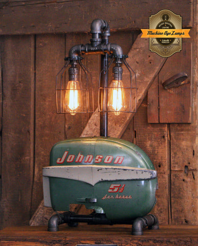 Steampunk Industrial / Boat Motor / Johnson / Nautical / Marine / Cabin /  Lamp #4242