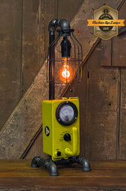 Steampunk Industrial Machine Age Lamp / Civil Defense Geiger Counter / Lamp #4255
