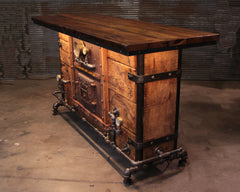 Steampunk Industrial / Bar / Barnwood  / Beer Garden Pub / Bar / Table / #4425