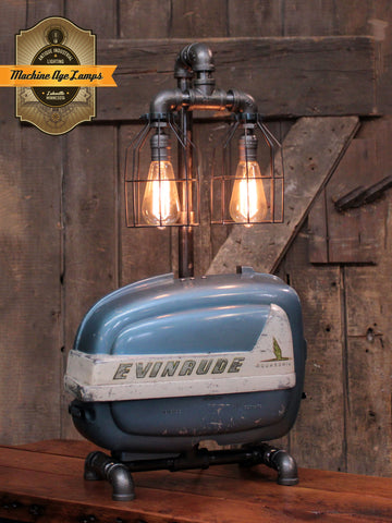Steampunk Industrial / Boat Motor / Evinrude / Nautical / Marine / Cabin / Lamp #4708