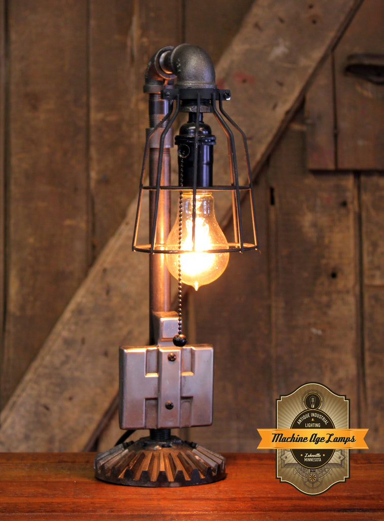Steampunk Industrial / Antique Farmall International Tractor / Gear / Lamp #4323