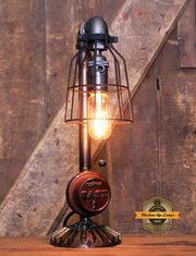 Steampunk Industrial / Antique Case  Tractor Wheel Hub / Gear / Lamp #4298
