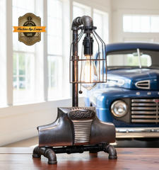 Steampunk Industrial  / Antique Ford Truck Emblem / 1940's  / Automotive  / Lamp #4695