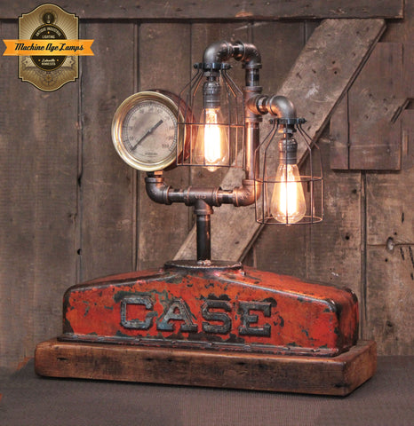 Steampunk Industrial / Antique Case Tractor  Radiator / Table Lamp / Farm / #4632