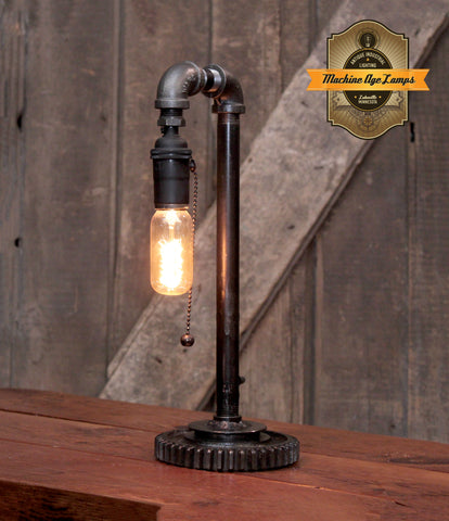 Steampunk Industrial / Antique Gear Base Lamp / Gear / General Electric  / Lamp #4709