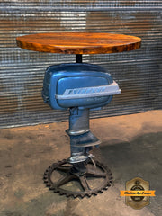 Steampunk Industrial / Antique Evinrude Boat Motor / Nautical / Marine / Cabin / Pub Table / #4385