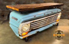 Steampunk Industrial / 1967 Ford 250  / Bar / Barn Wood Top / Automotive / Table