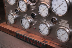 Steampunk Industrial / Antique Fire Truck Panel  / Table Lamp / Fireman / Farm / #4610