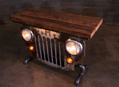 Steampunk Industrial / JEEP Willys / CJ3B / Barn Wood Top / Automotive / Table #4127