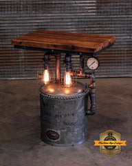 Steampunk Industrial / Antique Water Tank / Barnwood Top / Gauge - Table #4445