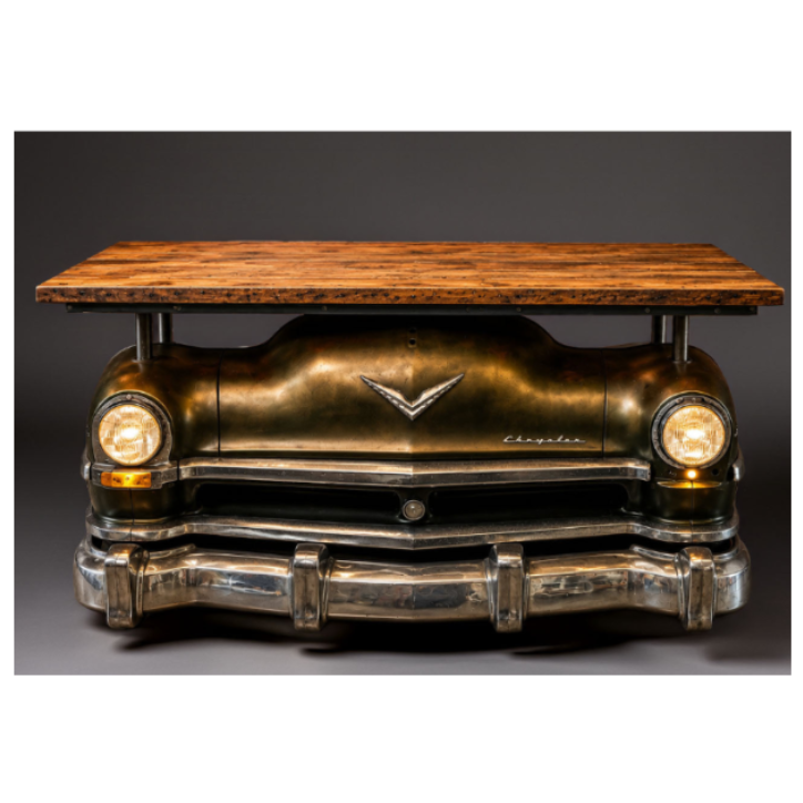 Steampunk Industrial  1951 Chrysler Saratoga Bar with Barnwood Top #5545