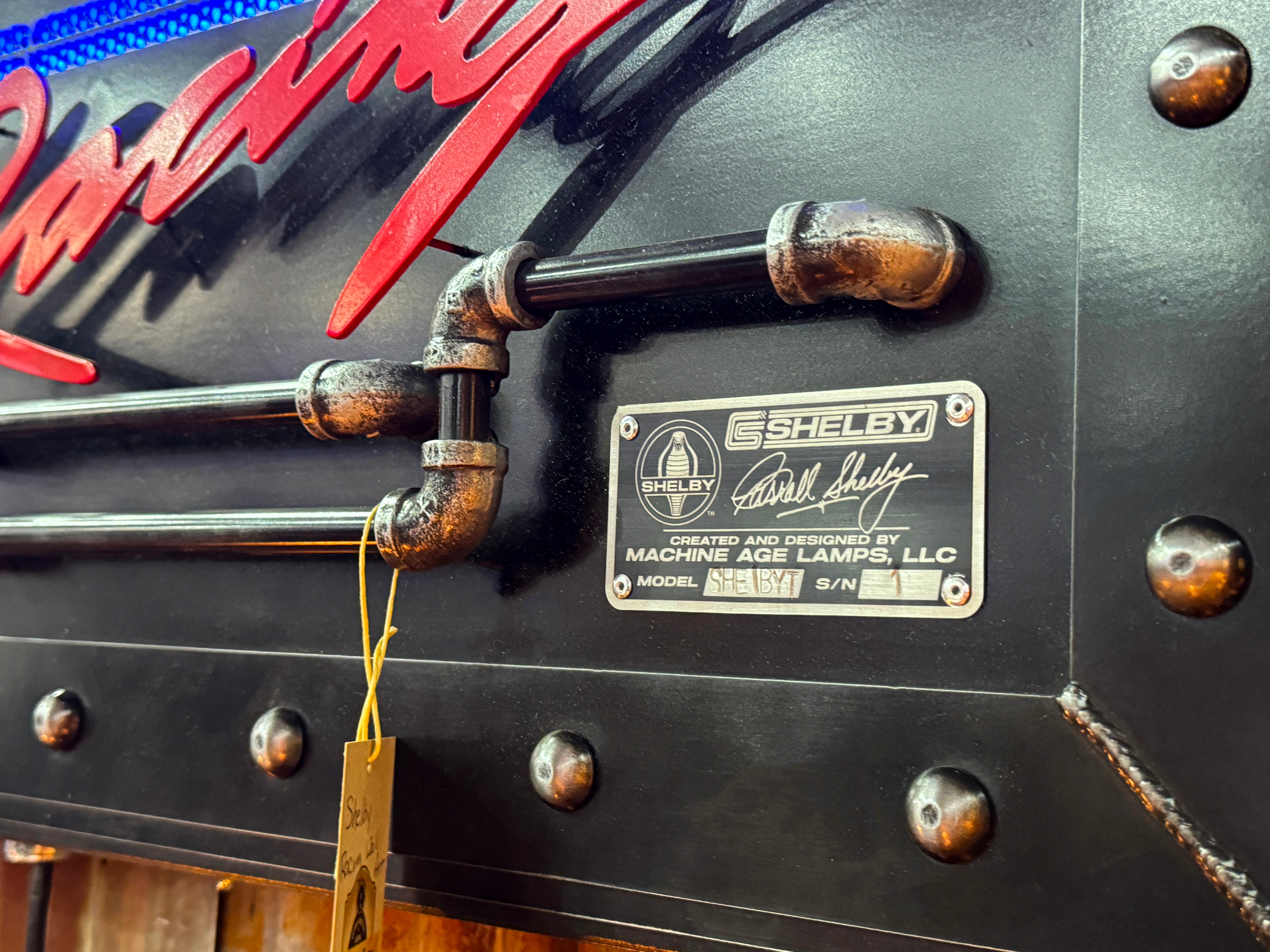 Steampunk Industrial / Carroll Shelby / Wall Sconce Art / Team Racing / Automotive /  #1