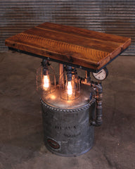 Steampunk Industrial / Antique Water Tank / Barnwood Top / Gauge - Table #4445