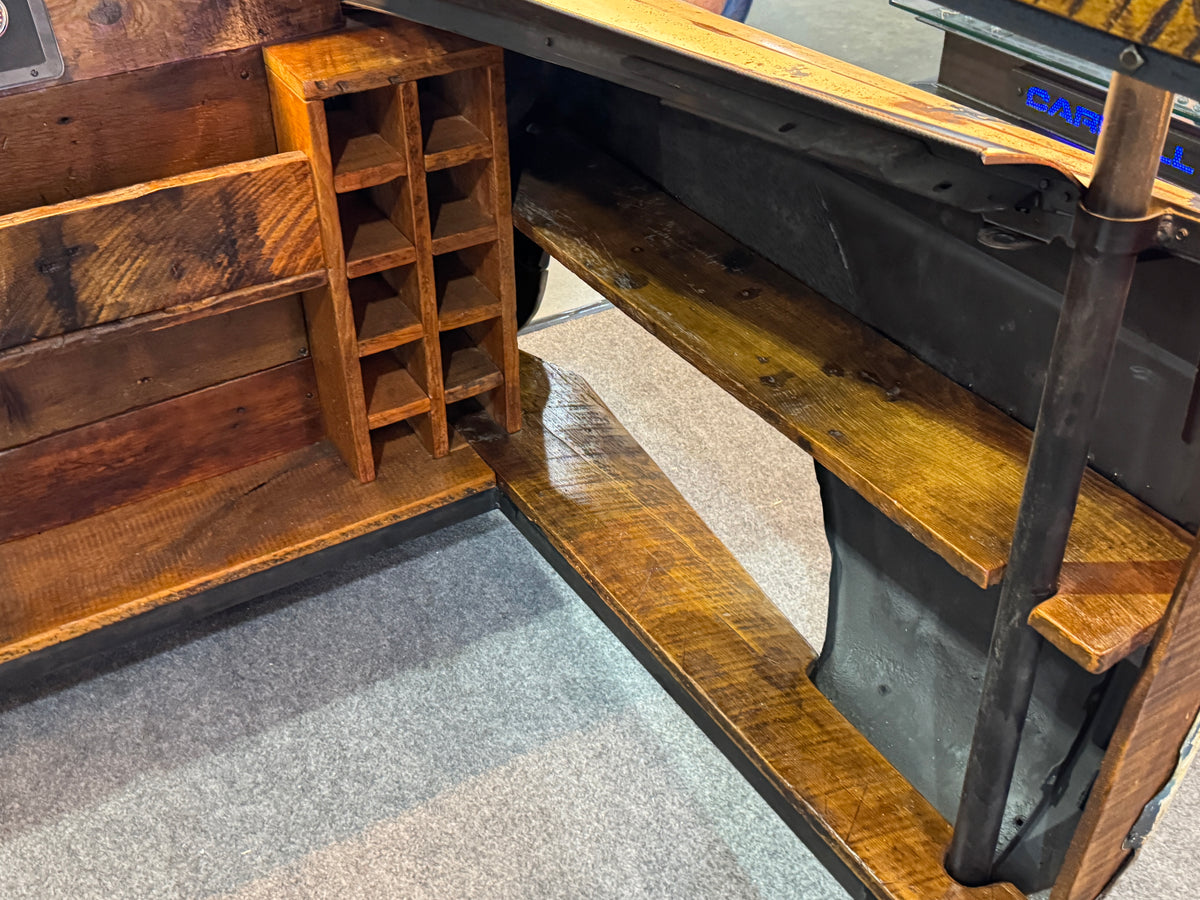 Steampunk Industrial 1950'S Cadillac Automotive Pub Table  Bar with Barnwood Top