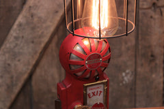 Steampunk Industrial / Antique Fire Door Lock / Fireman / Gear / Lamp #4702