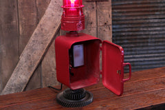 Steampunk Industrial / Antique Fire Alarm Call Box / Fireman / Gear / Lamp #4510