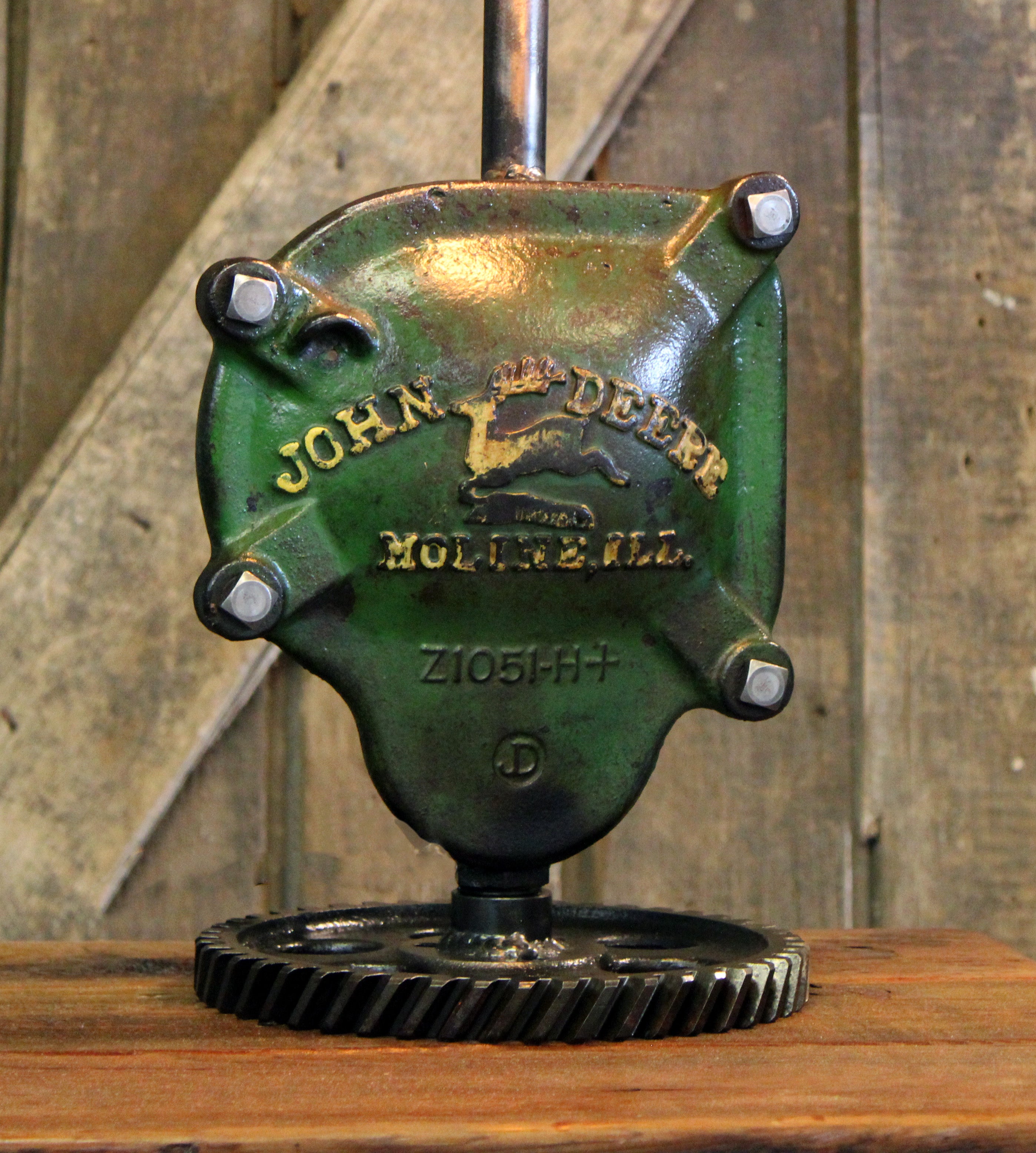 Steampunk Industrial / John Deere Gear Case Cover / Gear / Farm / Lamp #4401
