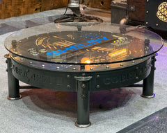 Steampunk Industrial / Carroll Shelby / 427 Cobra  / Automotive / Round Coffee Table #4335