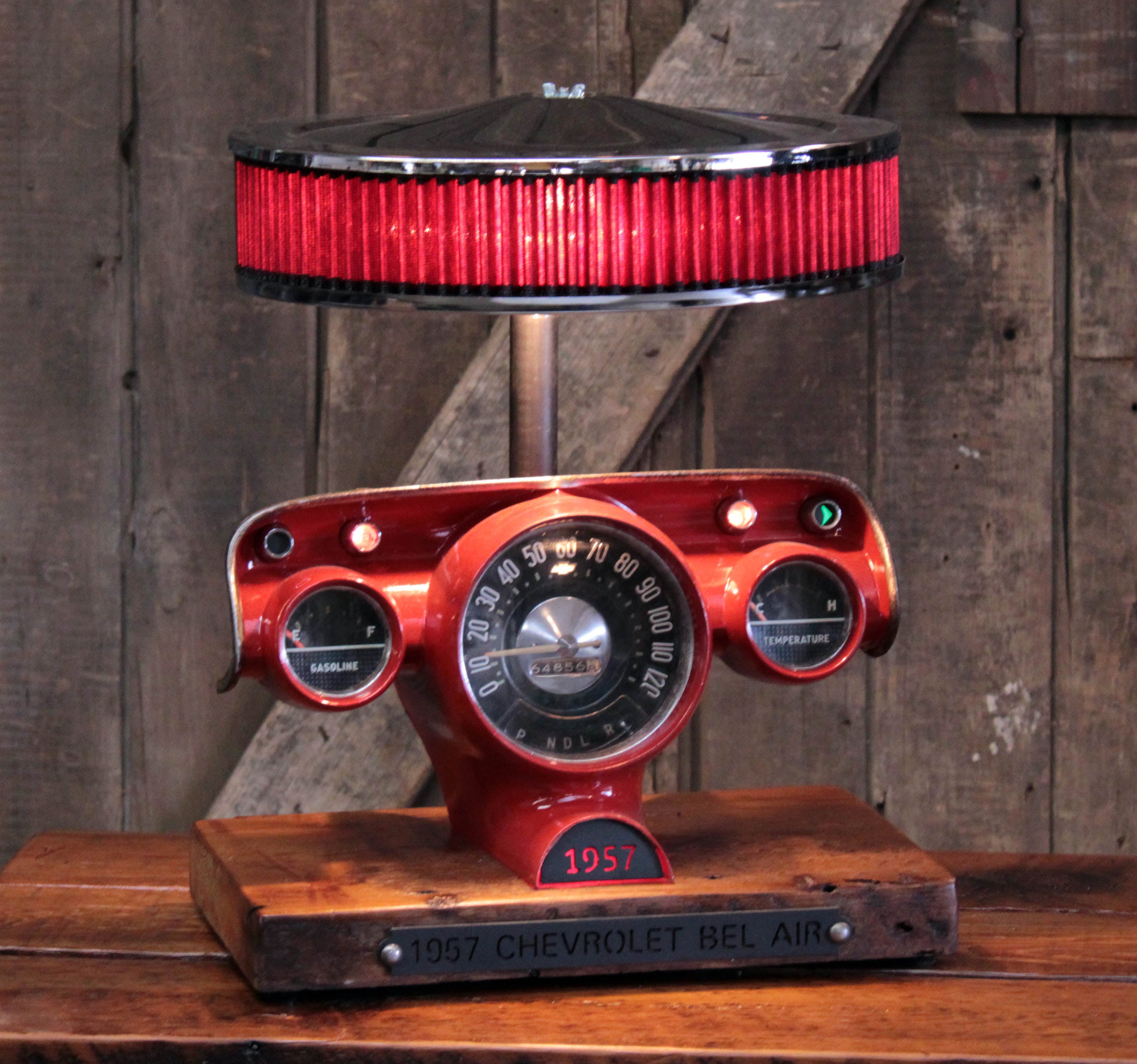 Steampunk Industrial / Antique 1957 Chevy Bel Air Dash / Hot rod / Automotive / Lamp #4538)