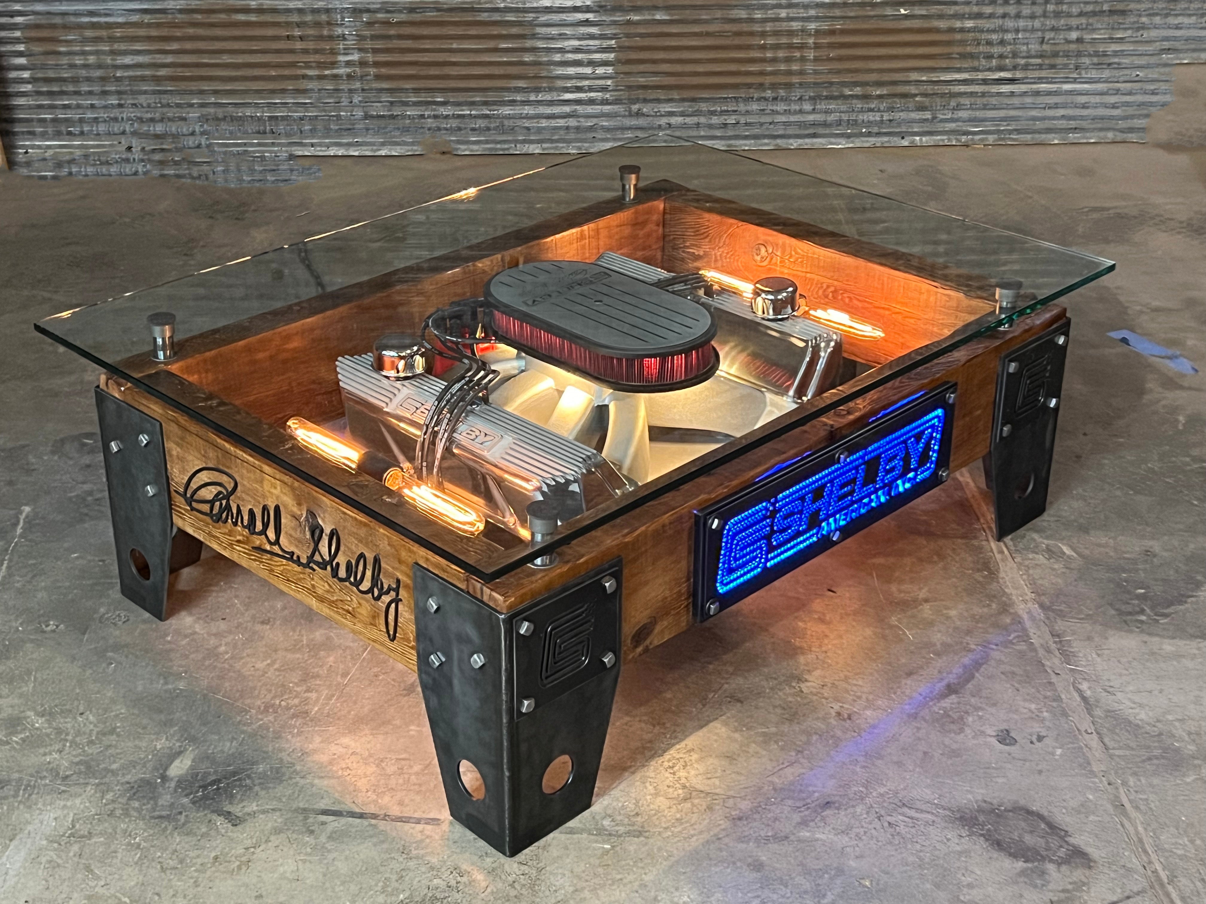 Steampunk Industrial / Carroll Shelby / 427 Manifold / Valve Cover / Automotive / coffee Table #4115